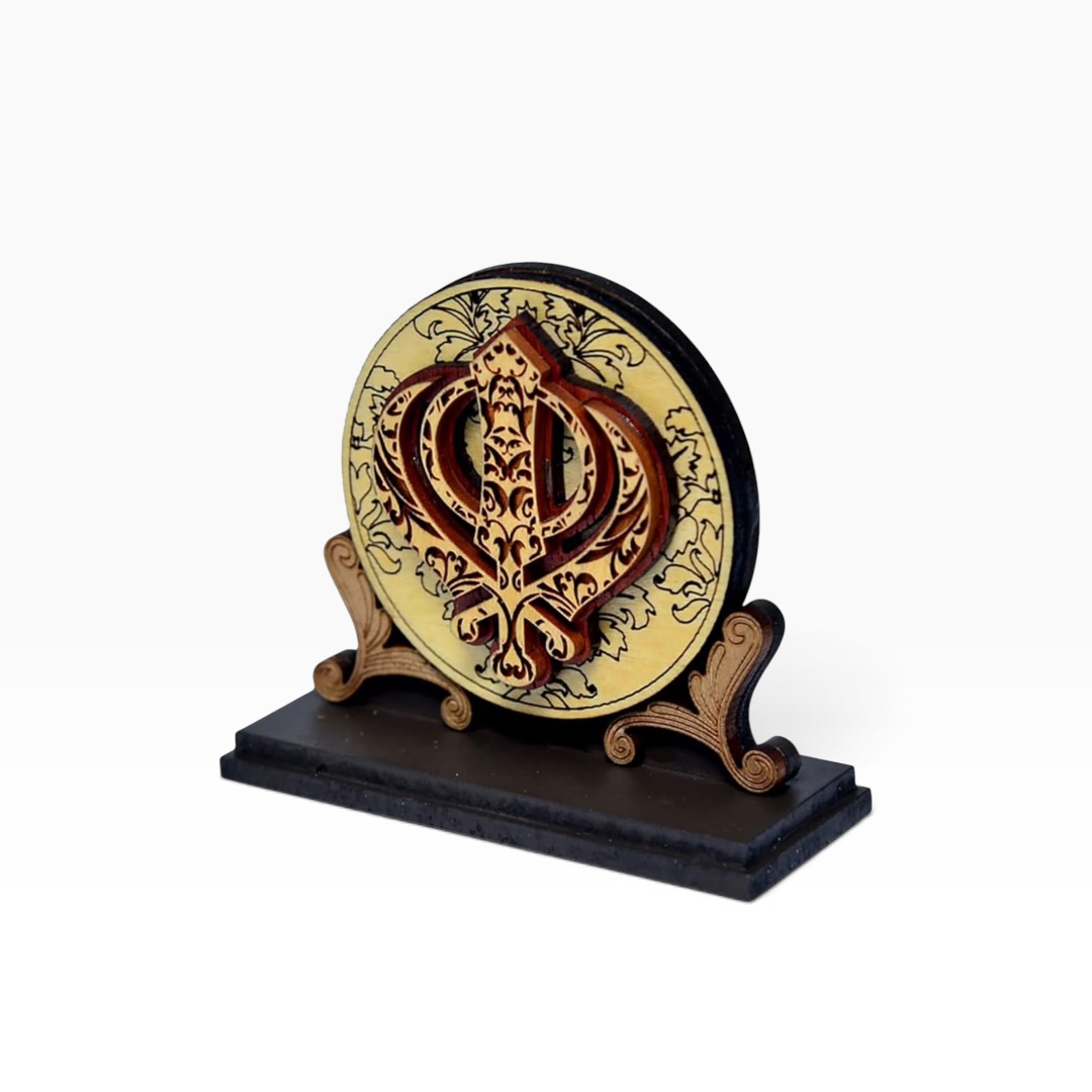 Wooden Sikh Symbol Khanda Sahib - Image 3