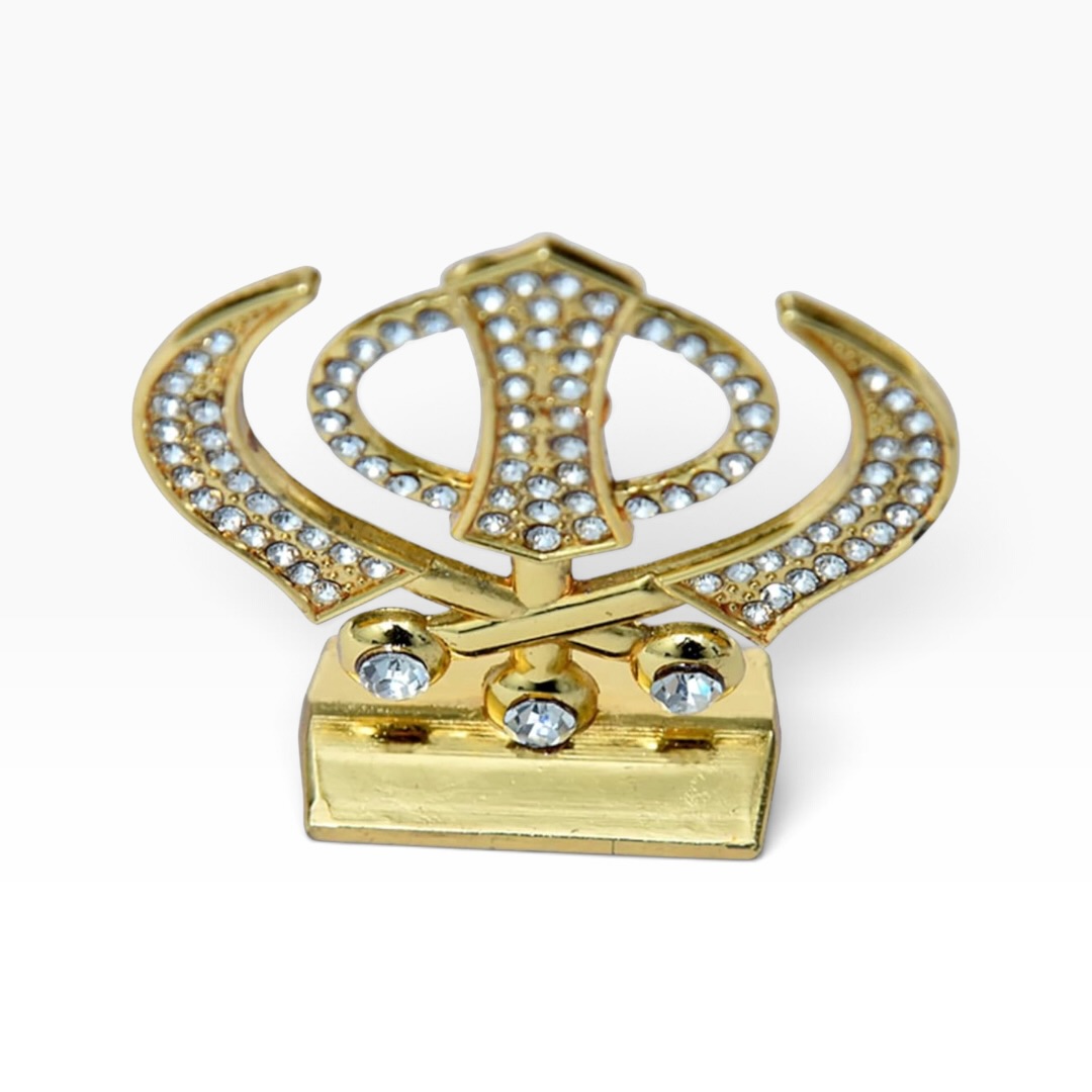 Gold Plated Khanda Sahib Ji Symbol - Image 3