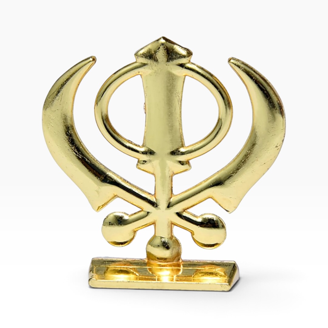 Gold Plated Khanda Sahib Ji Symbol - Image 4