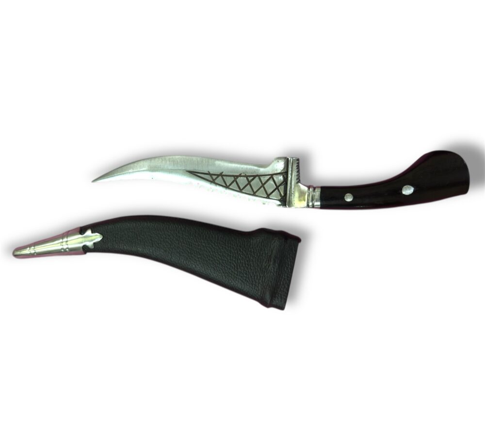 Black Leather Sheath Kirpan (Khanjar) 9" - Image 2