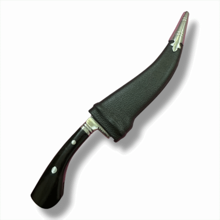 Black Leather Sheath Kirpan (Khanjar) 9"